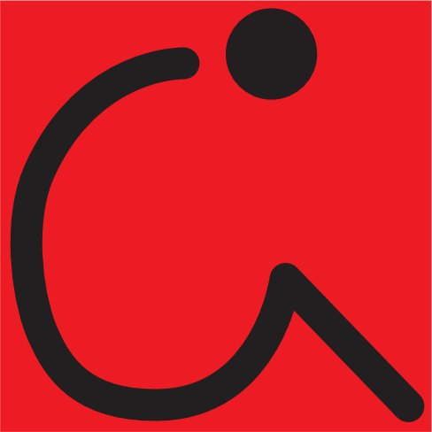 logo projetsinterieur.fr, dessin abstrait sur fond rouge